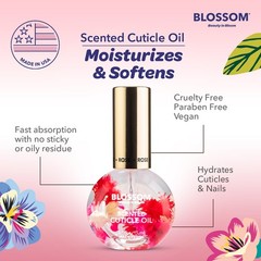 Blossom Cuticle Oil for Nails, Hydrating, 0.5 Fl Oz (Pack of 1), rose