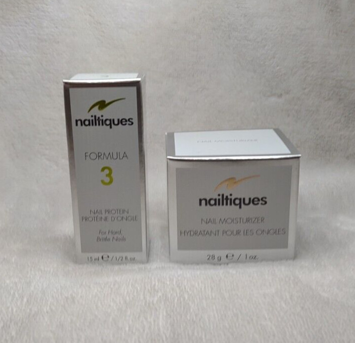 Nailtiques Formula 3 for Hard Brittle Nails 1/2oz & Nail Moisturizer 1oz SET NIB