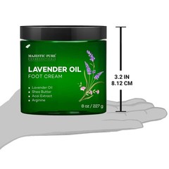 Majestic Pure Lavender Oil Foot Cream, Warming 8 Fl Oz (Pack of 1), pink