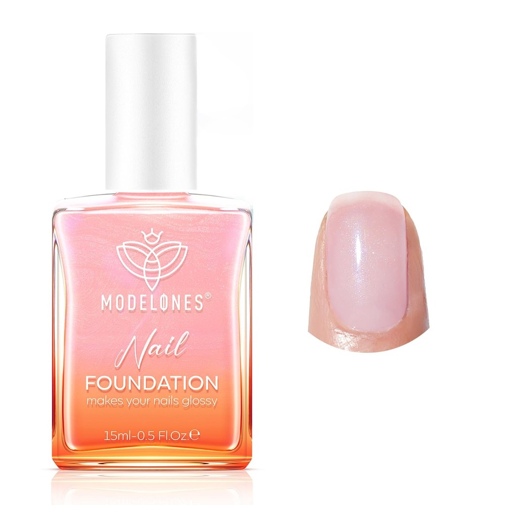 modelones Nail Strengthener, Sparkle 0.5 Fl Oz (Pack of 1), A4-Glitter Pink