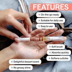 Cuticle Oil Pen 4 Pack Nail Growth Strengthener Vitamin E Jojoba Almond Repair