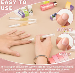 2PCS Cuticle Oil Pen Nail Care Revitalizer Soft Brush Prevent Dry Cracked Nails