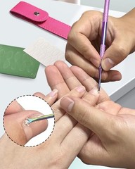 Dual Ended Cuticle Remover, Pusher & Nail File Set for Salon & Home Use