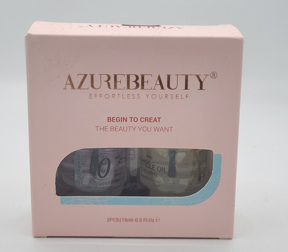 AzureBeauty Dip Liquid Set Bond & Cuticle Oil 2pc 15ml Each New Sealed