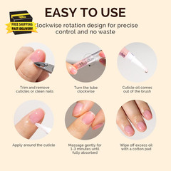 6Pcs Cuticle Oil Pen Set,Nail Moisturizing Cuticle Oil Enriched with Vitamin E,S