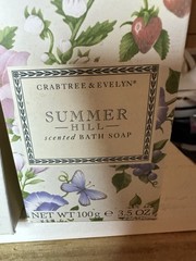 Crabtree & Evelyn SUMMER HILL Gift Bag 3pc Set – Hand Therapy Lotion, Soap, Gel