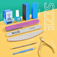 Nail Mani Kit Nail Files, 2 Buffer Blos, Cuticle Tool with