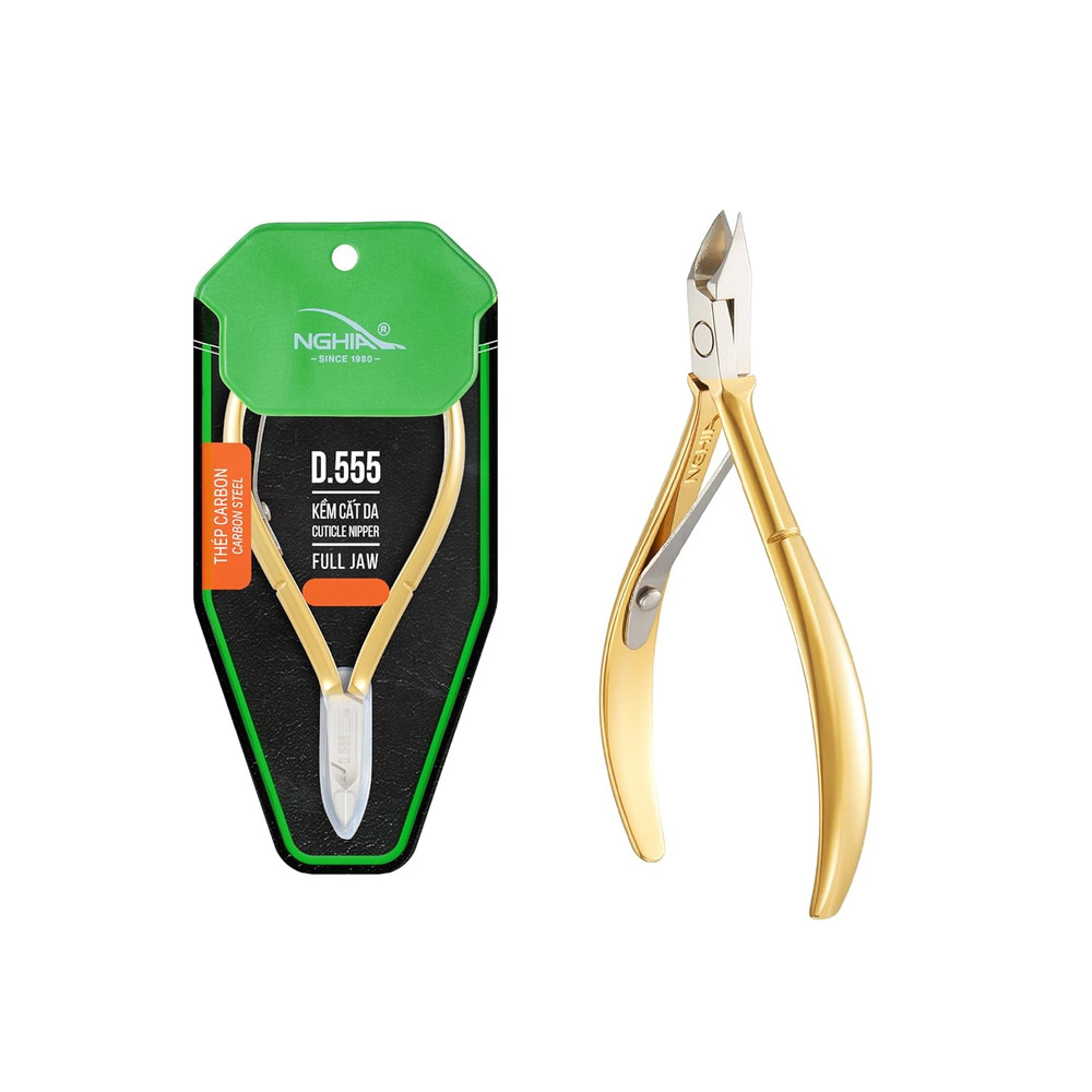Cuticle Nipper Hard Steel D555 Gold Precision Manicure Pedicure Tool