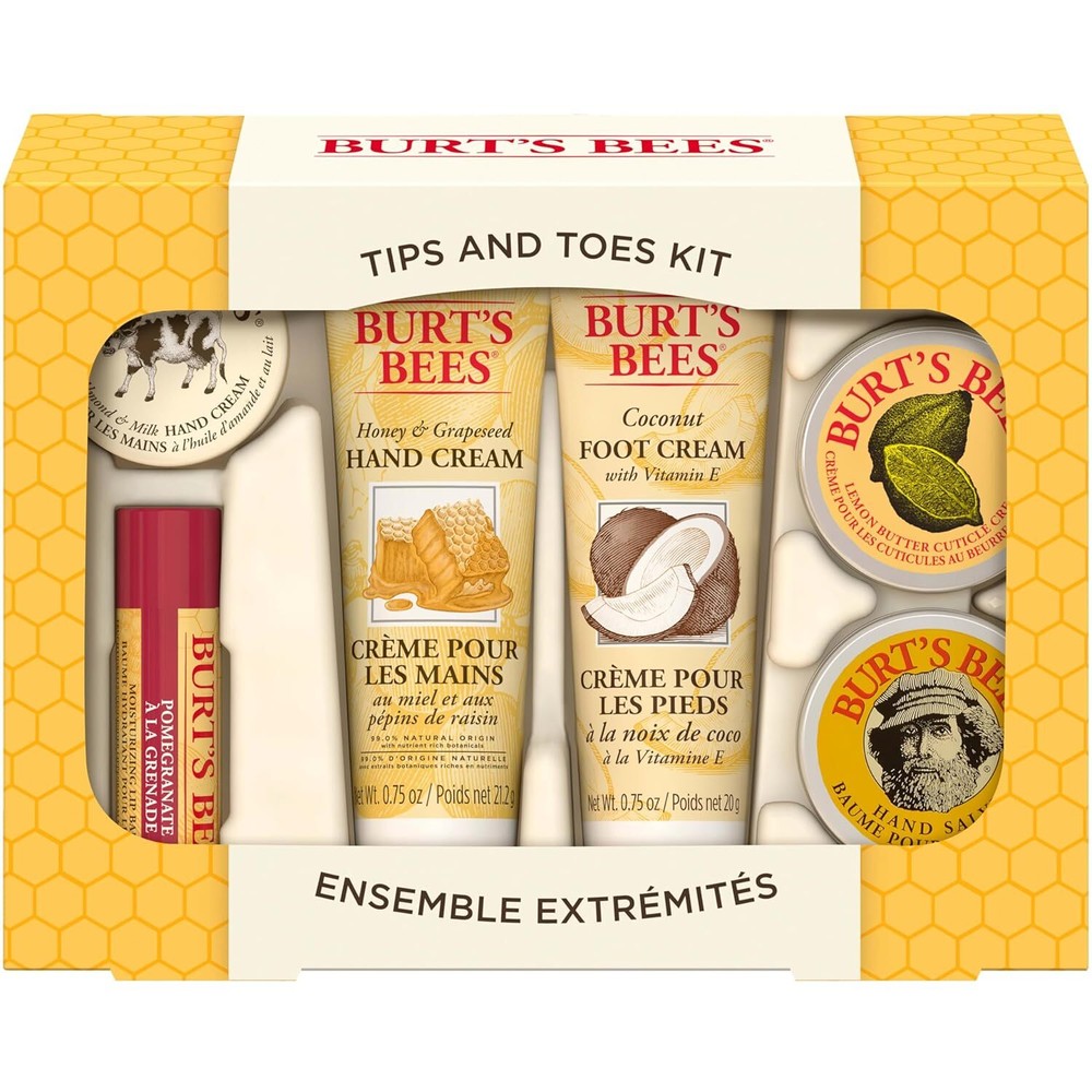 Burt’s Bees Tips and Toes Kit 2 Hand Creams, Foot Cream, Cuticle Cream Etc.