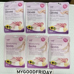 Epielle Moisturizing 3 Gloves & 3 Socks Hydrating Spa Soothes Crack Hands & Feet