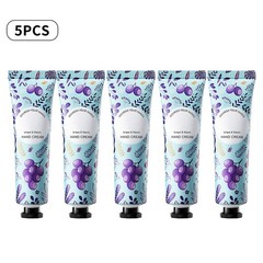 Set Of 5 Hand Lotion 30gx3Pcs Grape Scented Nourishing Hand Cream Hydrating
