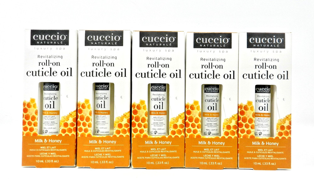 Cuccio Naturale Revitalizing Roll-On Cuticle Oil Milk & Honey 0.33 oz 5 Pack