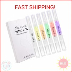 MelodySusie 6Pcs Cuticle Oil Pen Set,Nail Moisturizing Cuticle Oil Enriched with