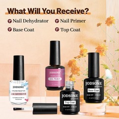 JODSONE 15ML Nail Primer Base Coat Top Coat Glossy Quick Drying Durable DIY Nail
