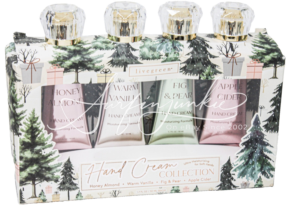 Live Green Livegreen Hand Cream 1.7 oz 4pc Coconut Honey Almond Mint Vanilla New
