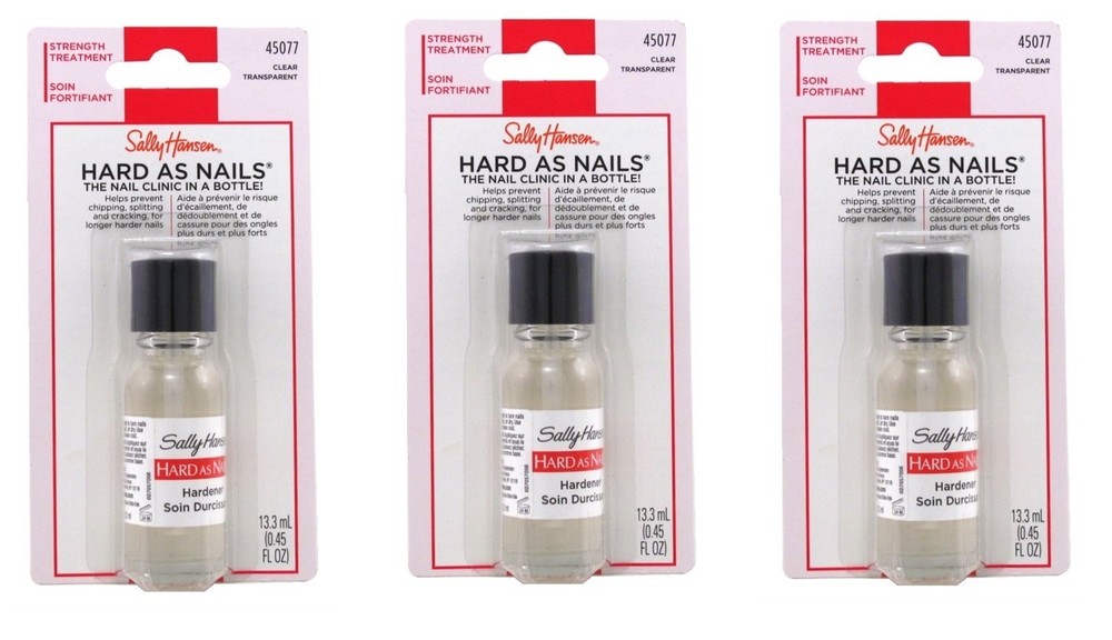 BL Sally Hansen Hard as Nails Hardener Clear 0.45oz X 3 Packs