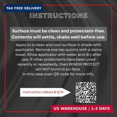 RENEW PROTECT – GLOZ, Tire & Trim Treatment, Ceramic-Hybrid Protectant, Lasts Mo