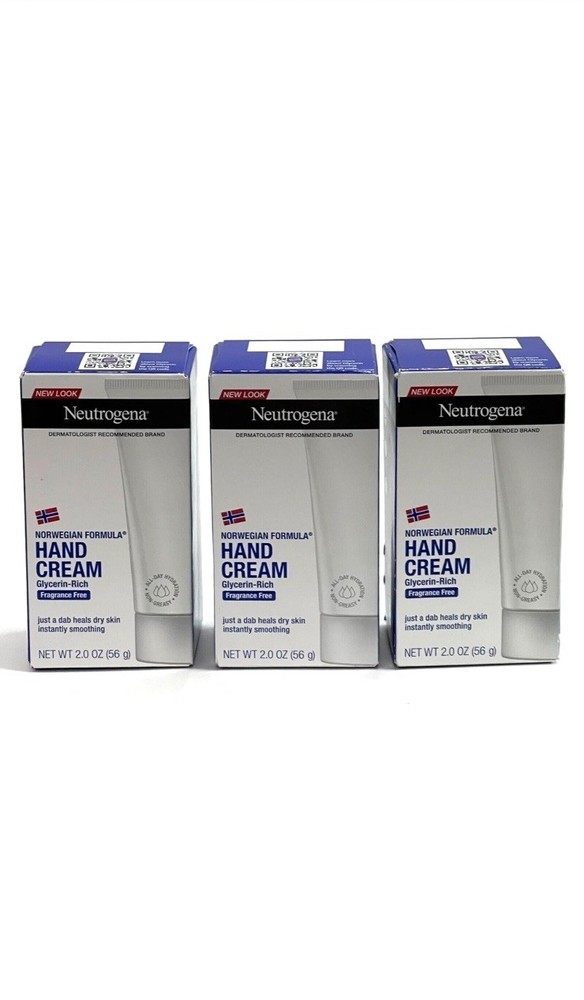 3 Neutrogena Norwegian Formula Hand Cream 2 oz / 56 g NIB