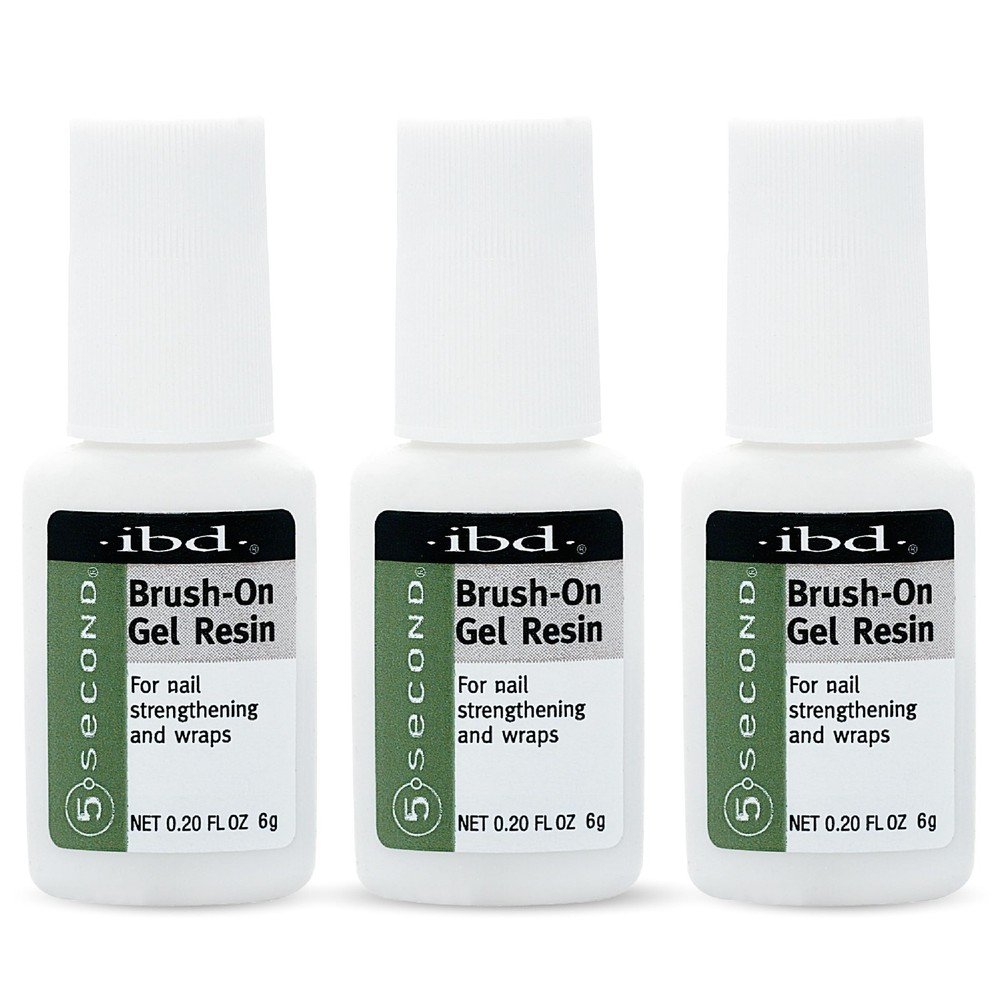IBD 5 Second Brush On Nail Glue Gel Resin – 0.20 Fl Oz (Pack of 3),