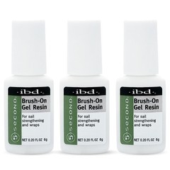 IBD 5 Second Brush On Nail Glue Gel Resin – 0.20 Fl Oz (Pack of 3),