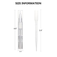 5-Pack Transparent 5ml Nail Oil Pen with Leak-Proof Brush for Beauty Essentials