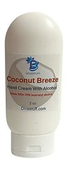 Diva Stuff Hand Cream with 70% Isopropyl Alcohol,2oz Bottle (Coconut Breeze)